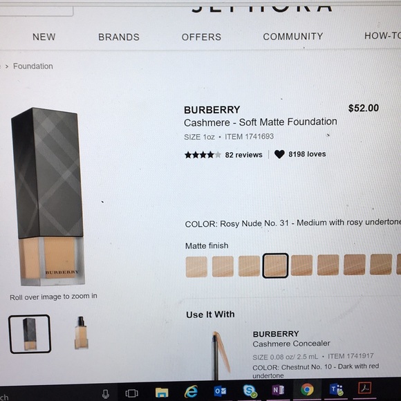 burberry 1oz cashmere soft matte foundation price